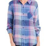 Rails NWT Charli Button Down Shirt Laguna Coast Azalea Plaid Long Sleeves Photo 1