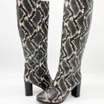 Dusano Womens Boots Size 37 Snakeskin Python Print Chunky Heeled Mobwife Retro Black Photo 0