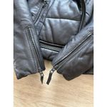 AllSaints Delaney Slim Fit Puffer Leather Biker Jacket black Sz UK8 US 4 WARM Photo 4