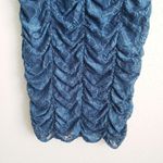 Eliza J . Blue Ruched Lace Dress Photo 1