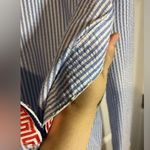 Macbeth Collection by Margaret Josephs Greek Key Seersucker Striped Tunic Medium Photo 6