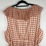 LC Lauren Conrad Fit&flare Dress Orange White Gingham Checkered Ruffle Plus 4X Photo 7