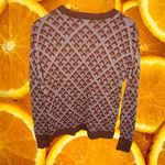 A New Day A New‎ Day Brown and Pink Diamond Design Sweater Size Medium Photo 5