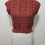 Debut  by Dreamers Rus Pom Detail Crewneck Sweater Vest Size Medium Photo 0