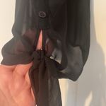 Kirra Black Sheer Camisole with Button and Tye Detail Photo 3