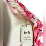 Simply Southern NWT  Pink Sarasota Hibiscus Floral 3/4 Tab Sleeve Tunic Top Photo 2