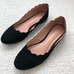 Black Scallop Cut Flats Size 7 Photo 0