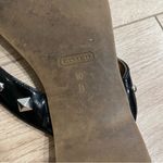 Coach  Shimmer Sandal Black Leather Studded Thong Flip Flop Size 10 Photo 7