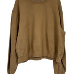 Good American  Brown Oversized Sweatshirt Womens 2X Crew Neck Closet Staple Cozy Photo 0