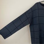 Eileen Fisher Merino Wool Windowpane-Check Boxy Sweater Size Large Photo 4