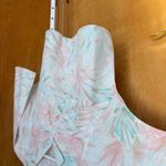 VTG Cabrais Tropical Floral Button Up Shirt Women S Pink Teal Short Sleeve Size M Photo 2