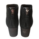 Toms Black Suede Leila‎ Ankle Boots Booties Tassel Back Zippers Women's Size 9 Photo 5