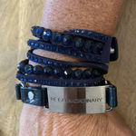 Navy Blue Unique‎ Bracelets (2) Be Extraordinary Patten Leather & Wrap Bracelet Photo 0