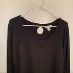 Christopher & Banks Mixed Media Scoop Neck Sweater Black Photo 2