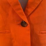 Ann Taylor Orange Blazer with Notched Lapels and Tailored Silhouette Linen 0P Photo 2