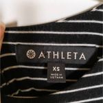 Athleta Black Stripe Twist Back Midi Dress Jersey Knit Sleeveless Women's XS Photo 3