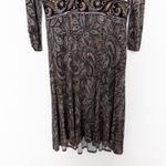 Karen Kane Womens Dress Size L Brown Paisley Midi Boho Whimsigoth Witch Beaded Photo 3