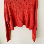 Free People  Cropped Cowl Neck Pullover Knit Sweater Red Sz Medium Photo 8