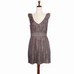 Anthropologie  Maeve Dress Women's Size Small Y2K Gray Lace Ruffle Short Sundress Photo 1