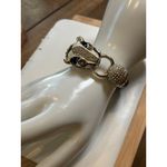 Vintage Silver & Enamel Panther Bangle Bracelet Black Photo 7