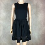AQUA NEW Black Ponte Fit and Flare Dress SMALL Photo 3