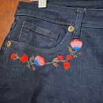 Modcloth  Floral Embroidered Jeans Dark Rinse High Rise Photo 2