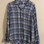 Lucky Brand  Navy and White Checkered Shirt Photo 0