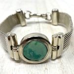 Sterling Silver and green turquoise vintage bracelet, 50.1g Photo 1