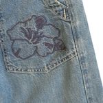 Anthropologie EUC  Pilcro Blue Beach Cottage Tie Waist Embroidered Jeans Size XS Photo 3