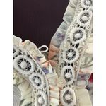 Venus  Floral Blouse Size 2 Oversize Lace Flounce Sleeve Milkmaid Prairie (M) Photo 4