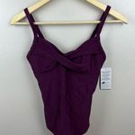 Athleta Twister Tankini Swim Top Size 32 B/C Wild Berry Plum Purple Beach Cruise Photo 0