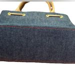Dooney & Bourke Like new Vintage Leather Tassel Denim Small Bag Photo 4