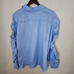 Harshman Blouse Juliana Light Blue Ruffled Sleeve Button Photo 5
