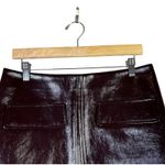 H&M Brown High Rise Shiny Faux Leather A Line Mini Skirt Womens M Going Out Size M Photo 2