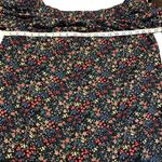 Lucky Brand  Ditsy Floral Off The Shoulder Boho Mini Dress Black Multicolor Small Photo 8