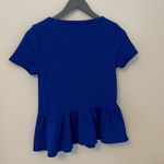 Elle -  Royal Blue‎ Top w/baby doll ruffle at waist. Size XS Photo 1