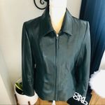 Preston & York Preston & York Lambskin Leather Moto Jacket, Luxurious, Dark Green, Small, NWT Photo 12