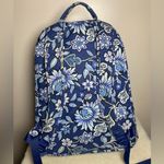 Vera Bradley  Quilted ‘Tropics’ Tapestry Floral Blue Backpack EUC 18in Photo 3
