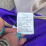 80s Longitude Royal Purple Ruched Faux Button Madonna One Piece Swimsuit 14 TALL Size L Photo 7