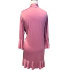 Kennedy Blue  Pink Ruffle Wrap Silky Pink Robe One Size Photo 1