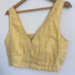 Madewell  Linen Gwen Crop Vest Top Size 6 Yellow Photo 3