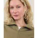 Athleta S Allure 1/4 Zip Sweatshirt Small Olive Branch Green Photo 2