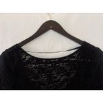 Free People  Lace Peplum Top Black Floral Scoop Neck Size XS Romantic Goth Whimsy Photo 1
