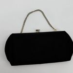 Vintage Unbranded Black Clutch Bag Formal Evening Classic Gold Photo 0