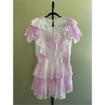 Love Shack Fancy Natasha Ruffle Tiered Mini Dress in Peony Pink Size M Photo 3