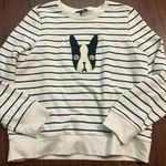 Banana Republic Womens  black white stripe frenchie bulldog sweater Photo 0