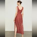BCBGMAXAZRIA Tandoori Rust Spice Long Panel Floral Lace Midi Dress Size 4 Small Photo 13
