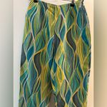 Dana Buchman  Silk Linen Blend high waisted colorful watercolor pattern pants 2 Photo 1