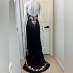 Tiffany Designs Tiffany Vintage Enchanted Designs Black Gown with Pink Floral Accents Size 12 Photo 1