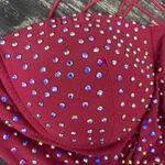 Haute Monde Burgundy Red Rhinestone Embellished Body Suit NEW M Photo 3
